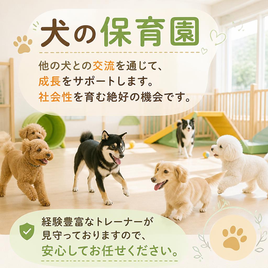 犬の保育園で社会化のチャンス