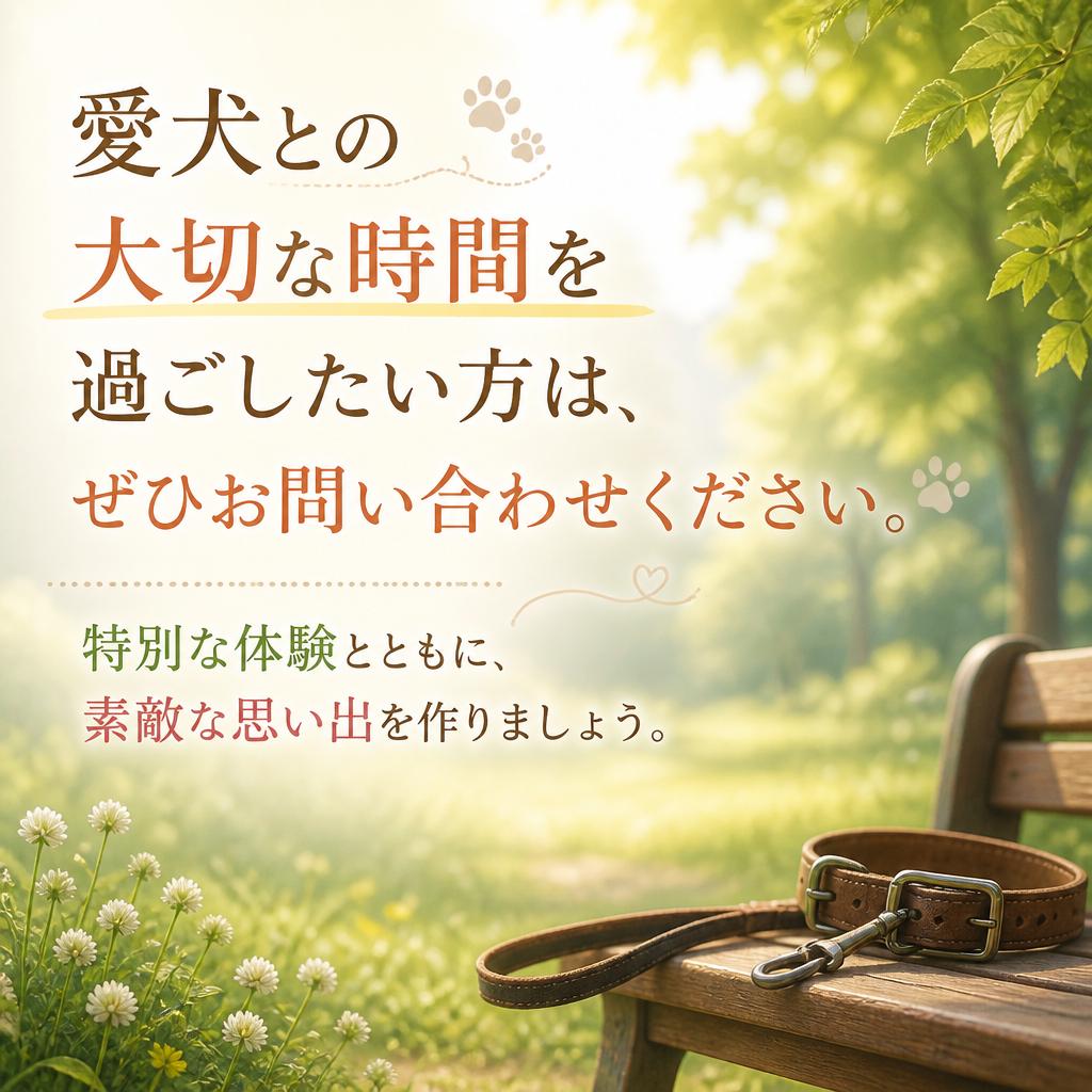 今すぐお問い合わせを！愛犬との特別な時間を実現
