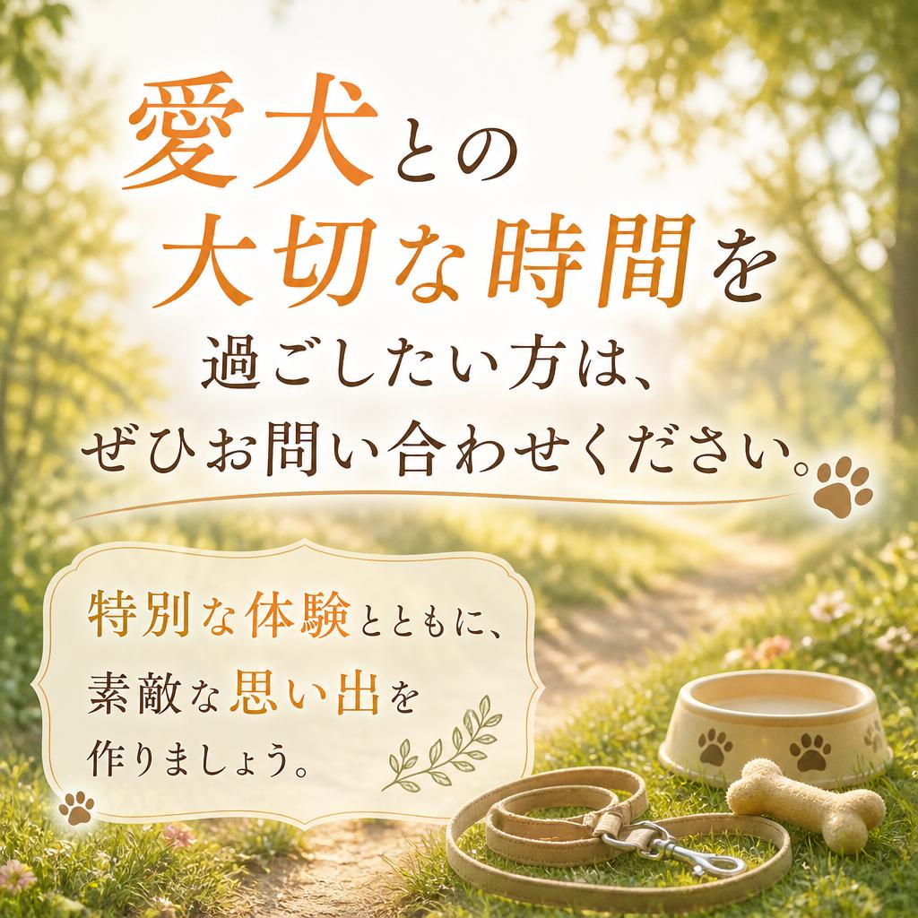 今すぐお問い合わせを！愛犬との特別な時間を実現