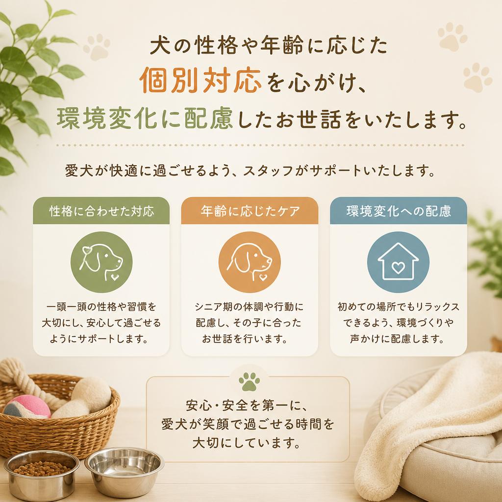 愛犬にやさしいサービスが充実！