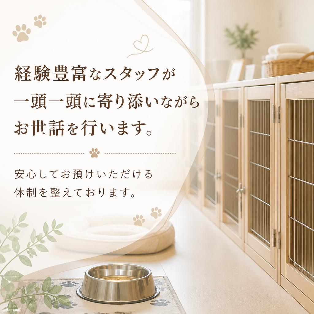 安心の宿泊体制で愛犬をお世話