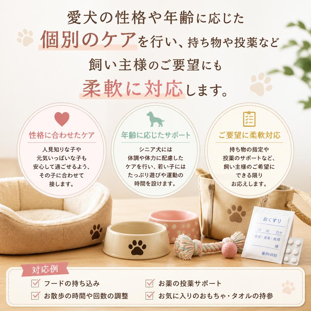 個別のケアと配慮