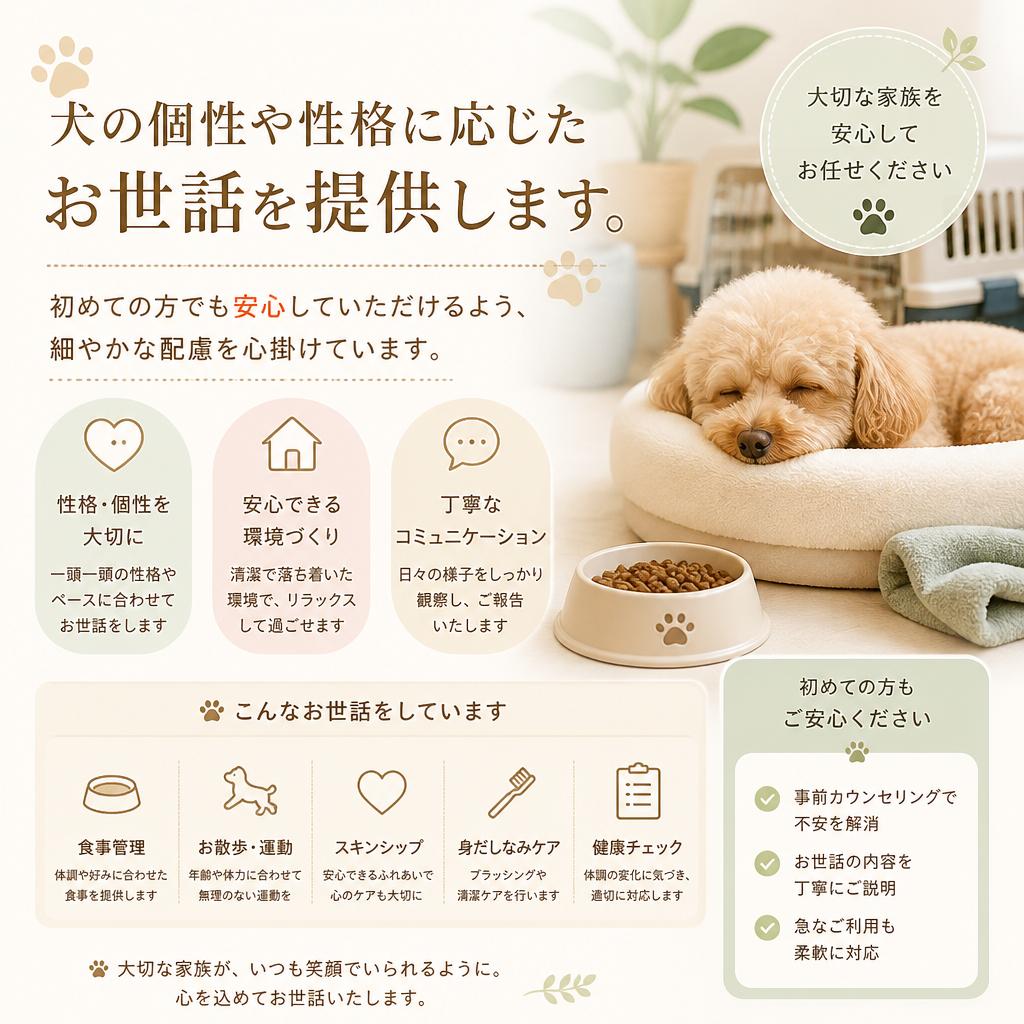 愛犬に寄り添ったお世話