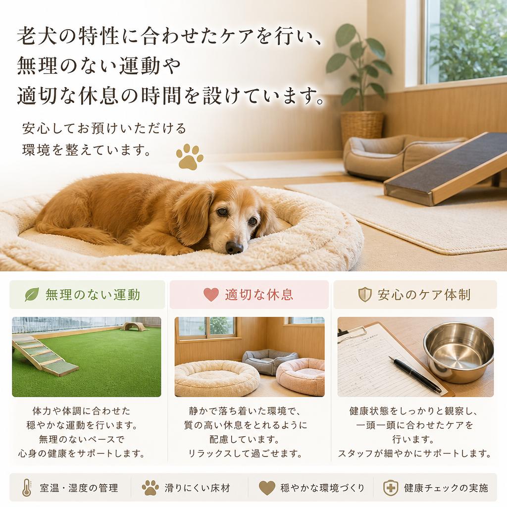老犬ケアに特化したサービス