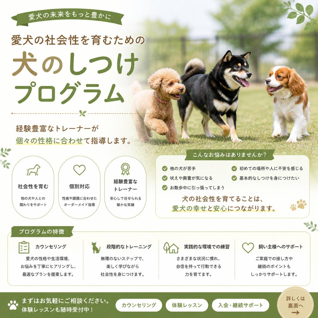 犬のしつけプログラム