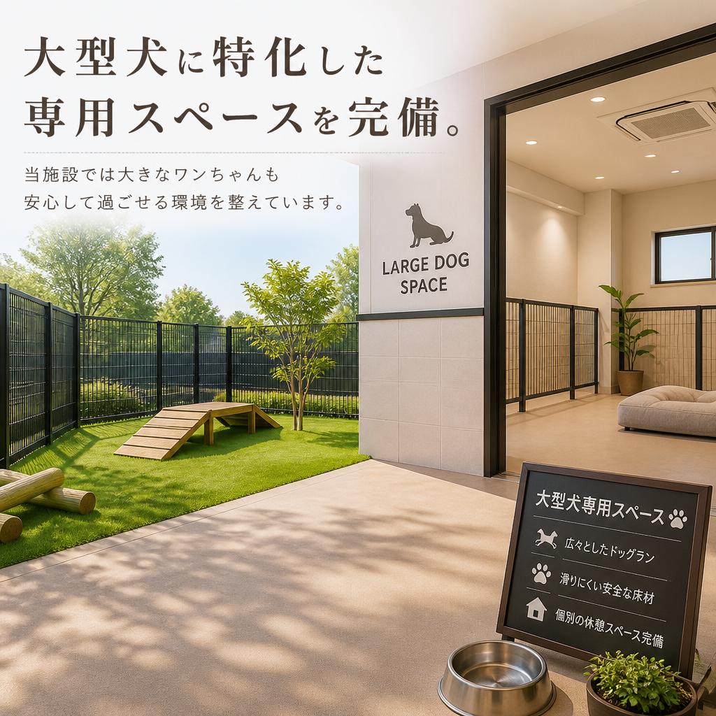 大型犬専用スペースだから安心
