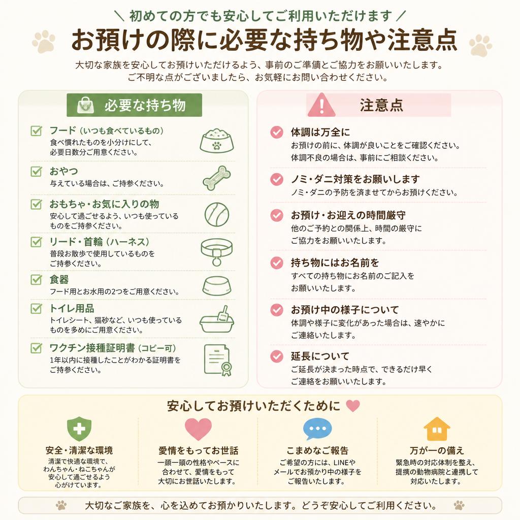 持ち物リストのご案内