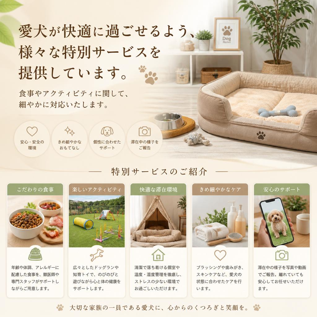 愛犬のための特別なサービス