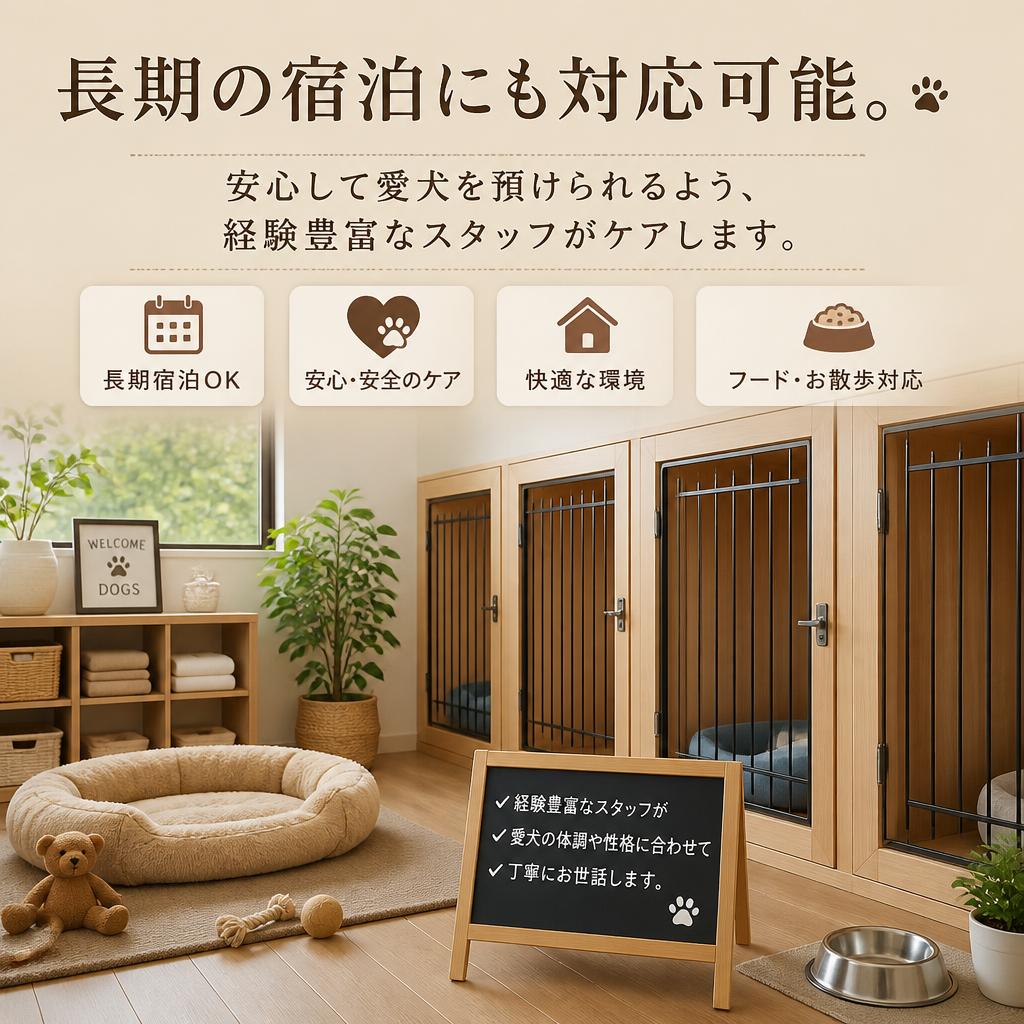 ペットの長期宿泊対応