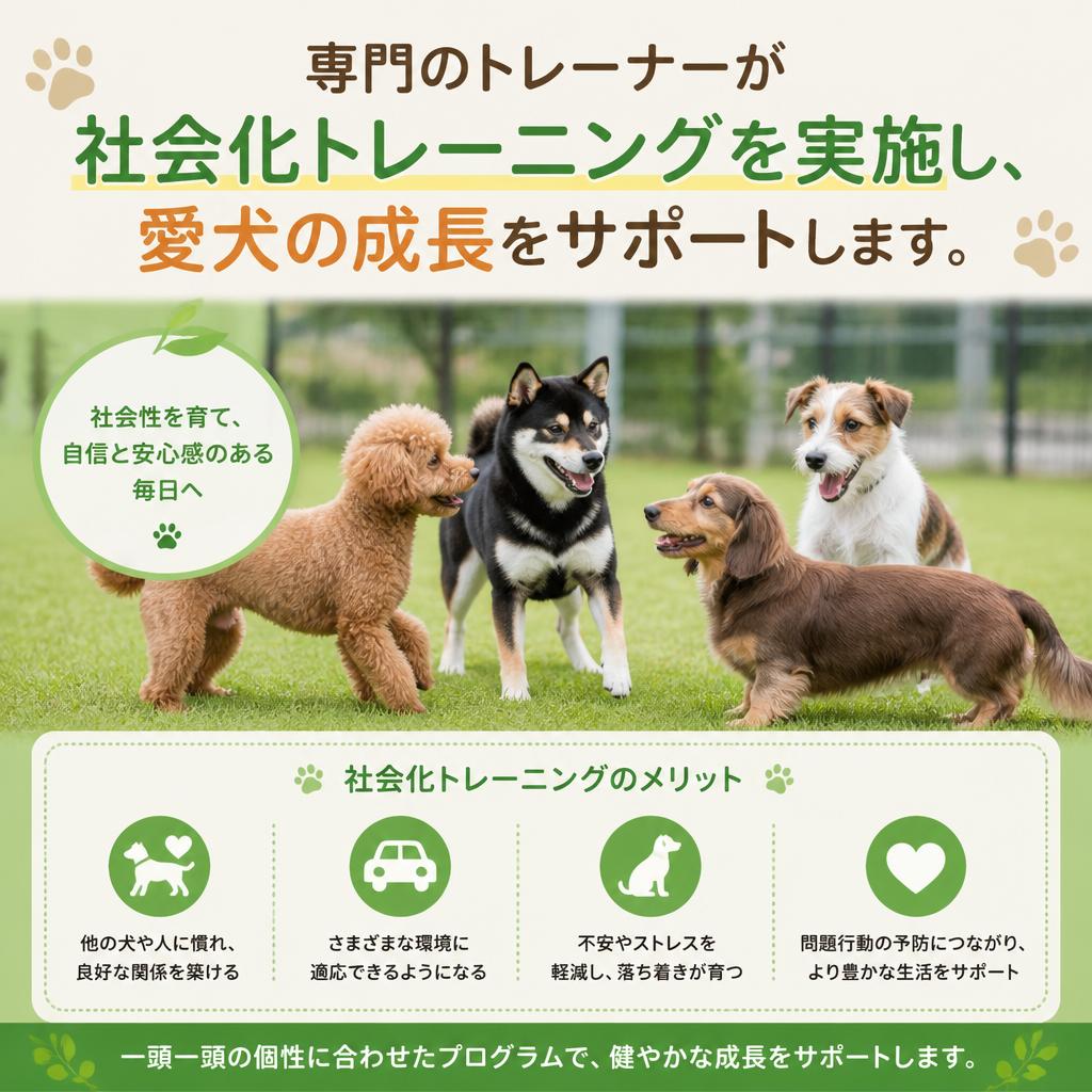 専門のトレーナーによる社会化トレーニング