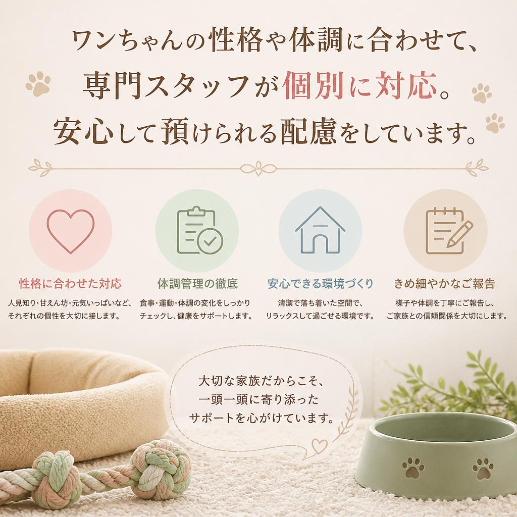 専門スタッフによる個別対応