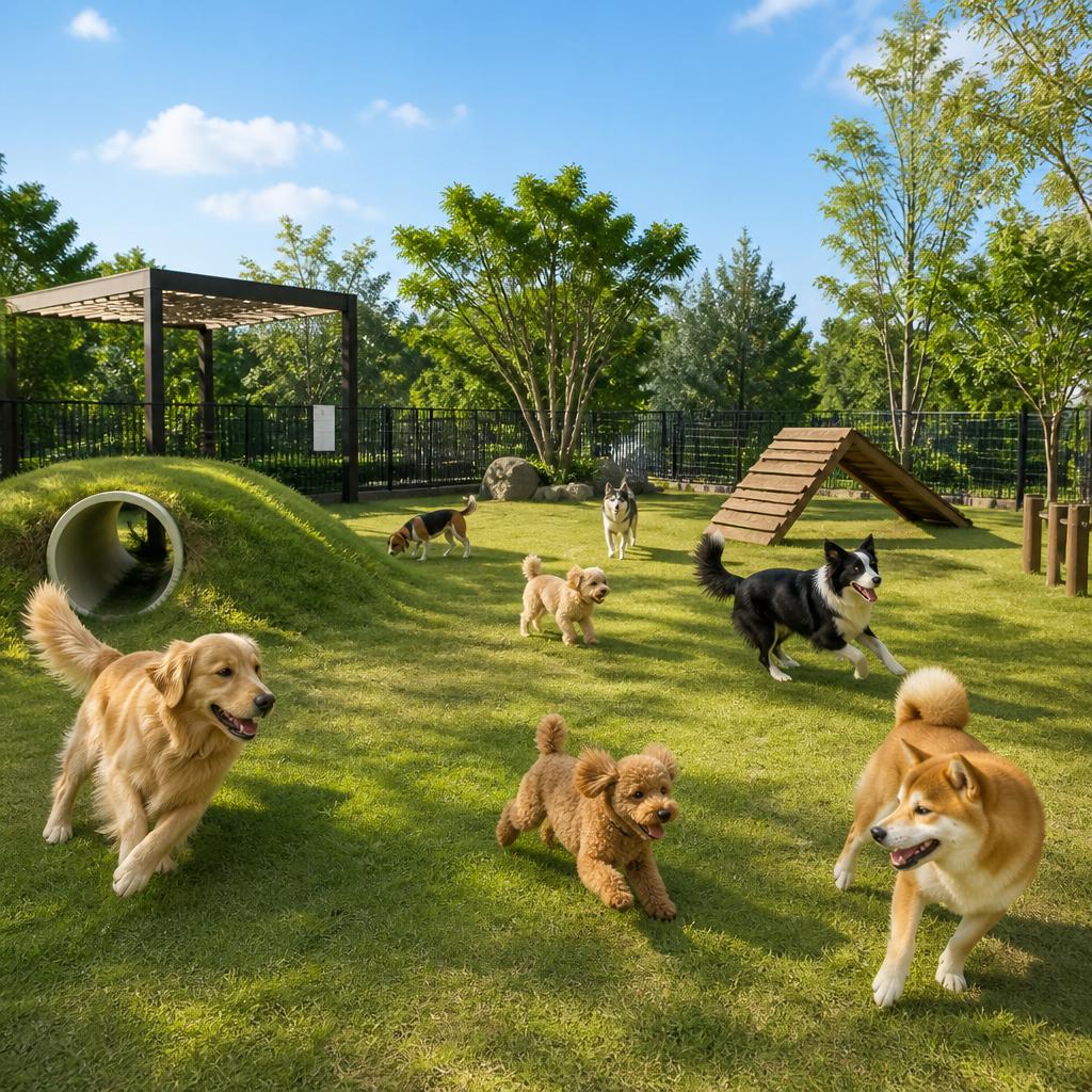 広々とした犬の遊び場