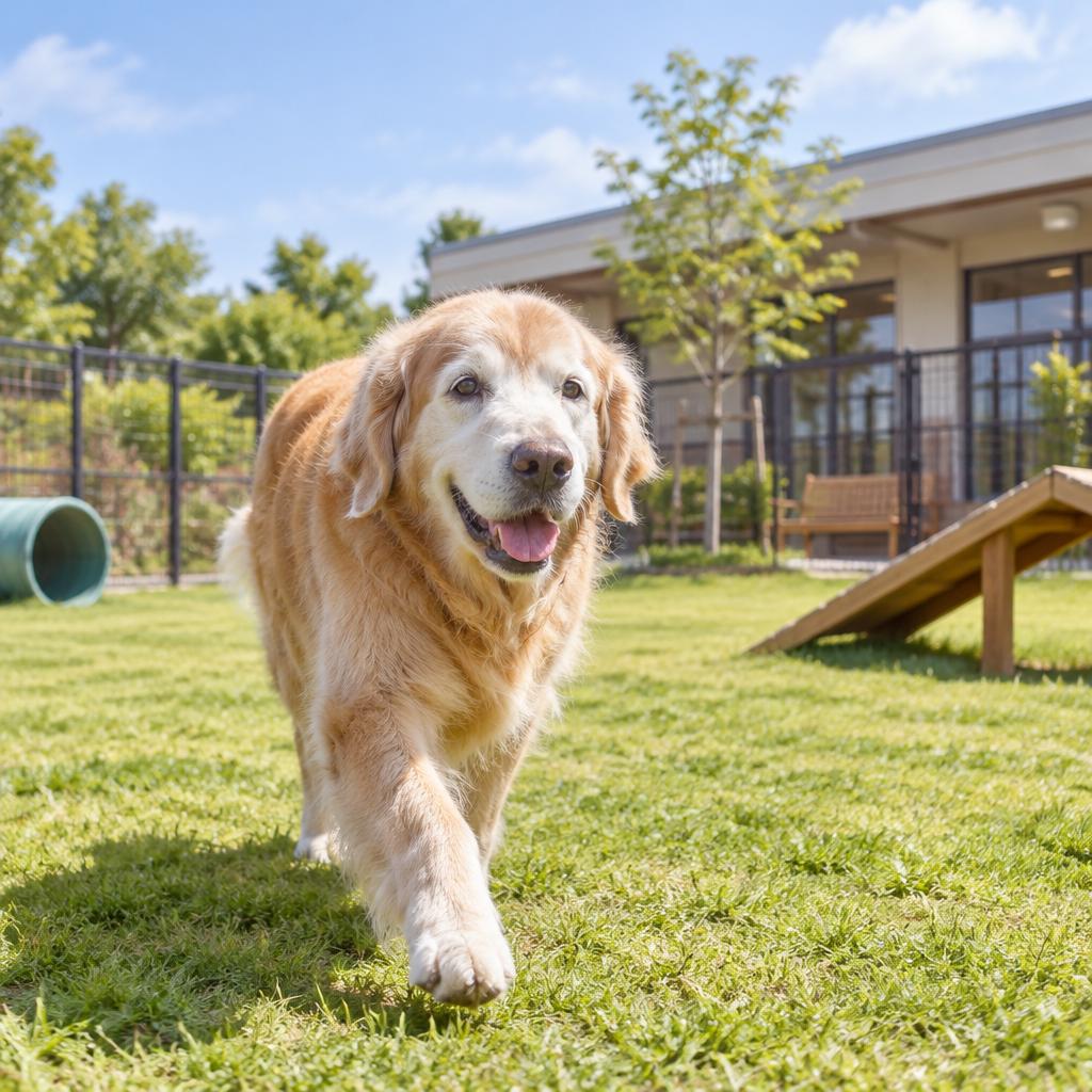 老犬にも、いつもの安心と心地よいひとときを。千葉市のドッグラン付きペットホテルで、愛犬のお預かりを。