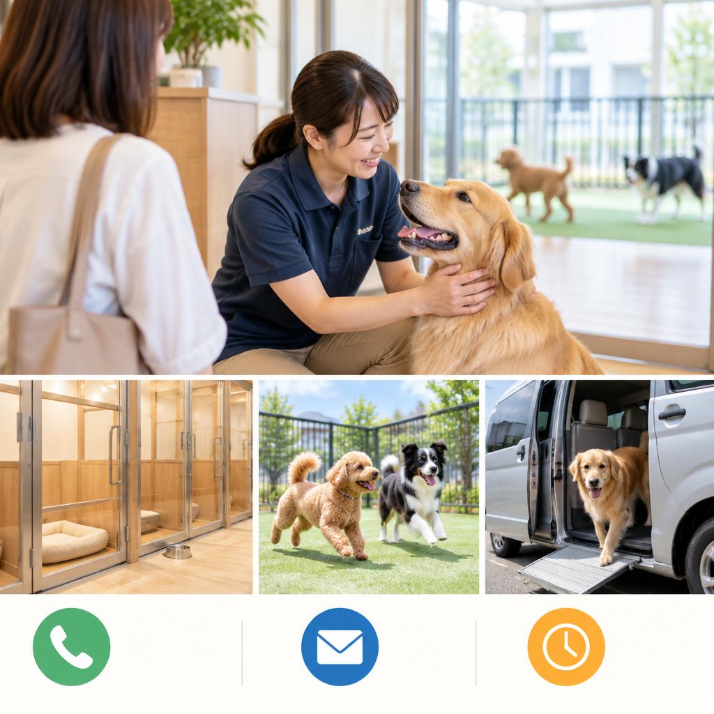 まずは愛犬と一緒に見学へ。お気軽にお問い合わせください