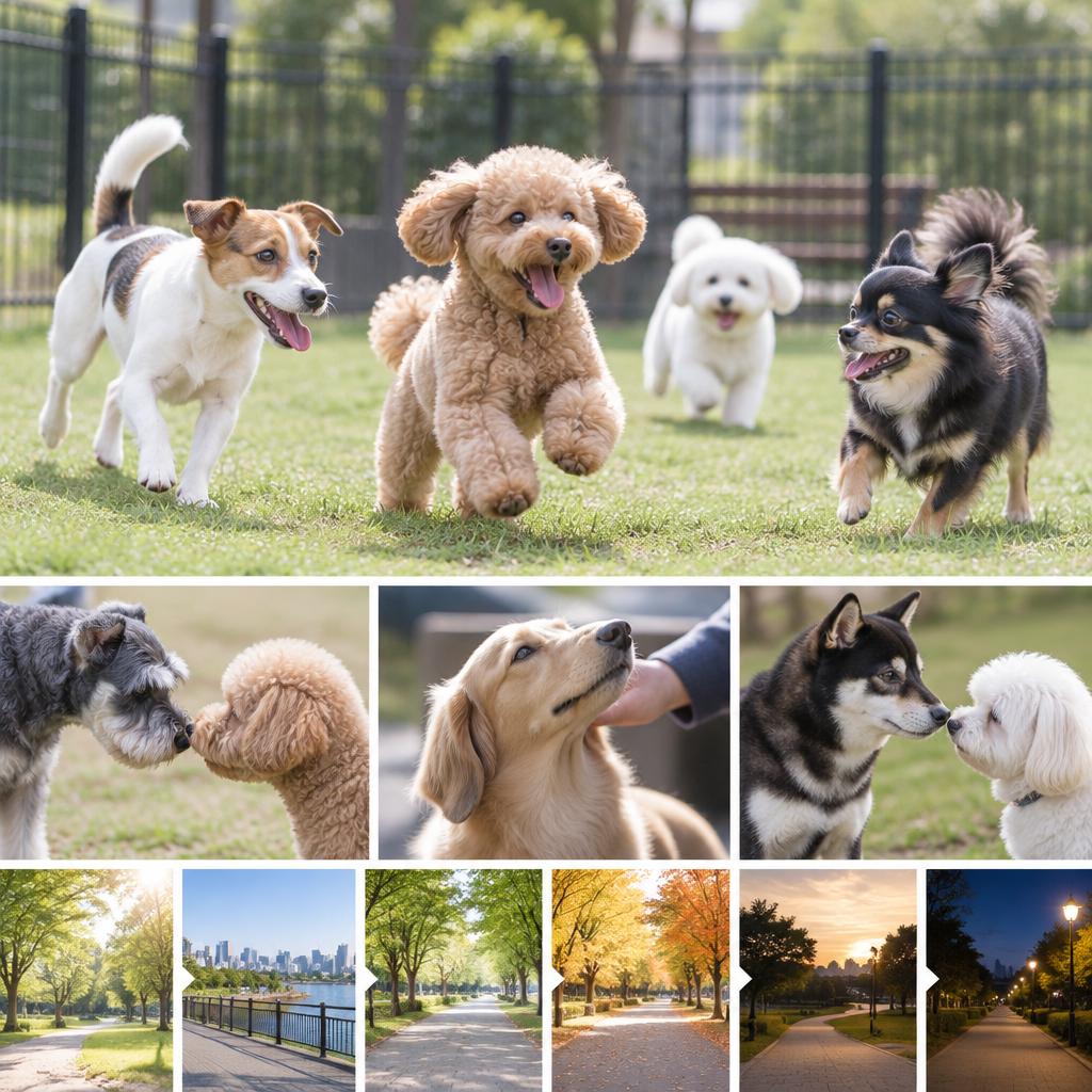 ドッグランでのびのび、遊びながら犬同士の経験を